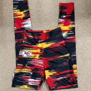 Zubaz Women's Red and Yellow Patterned KC Kansas City Chiefs Leggings NWOT XS